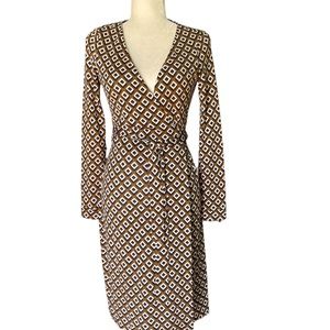 Diane VonFurstenburg classic wrap dress in geometric print